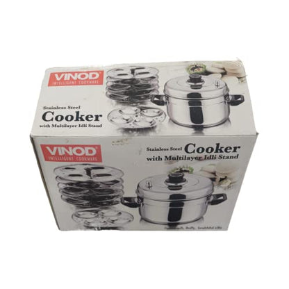 Vinod Stainless Steel Cooker with 4 Layer IDLI Stand