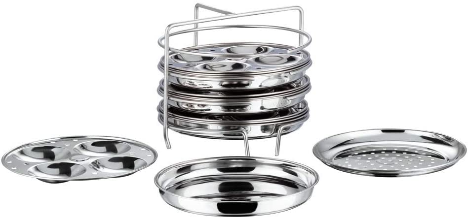Vinod Stainless Steel Multi Cooker (4 x Idli Plates and 4x Dhokla Plates)- 4 Rack