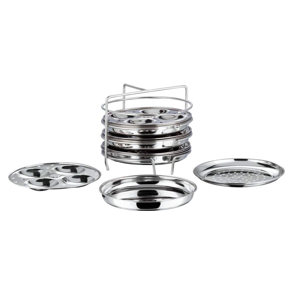 Vinod Stainless Steel Multi Cooker (4 x Idli Plates and 4x Dhokla Plates)- 4 Rack