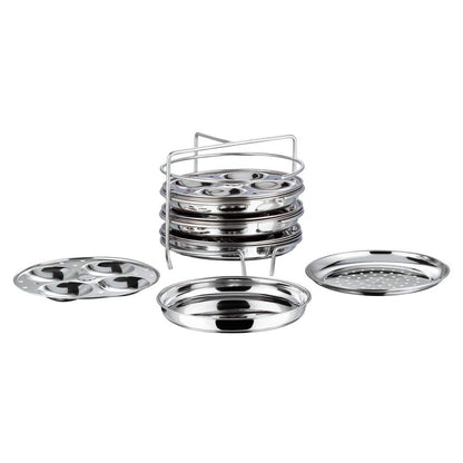 Vinod Stainless Steel Multi Cooker (4 x Idli Plates and 4x Dhokla Plates)- 4 Rack
