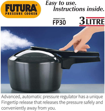 Hawkins Futura Pressure Cooker 3 Litres - Black - FP30