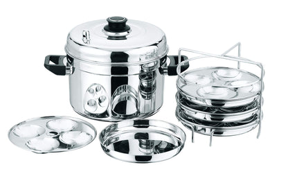 Vinod Stainless Steel Multi Cooker (4 x Idli Plates and 4x Dhokla Plates)- 4 Rack